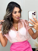 Cropped Feminino com Manga Curta