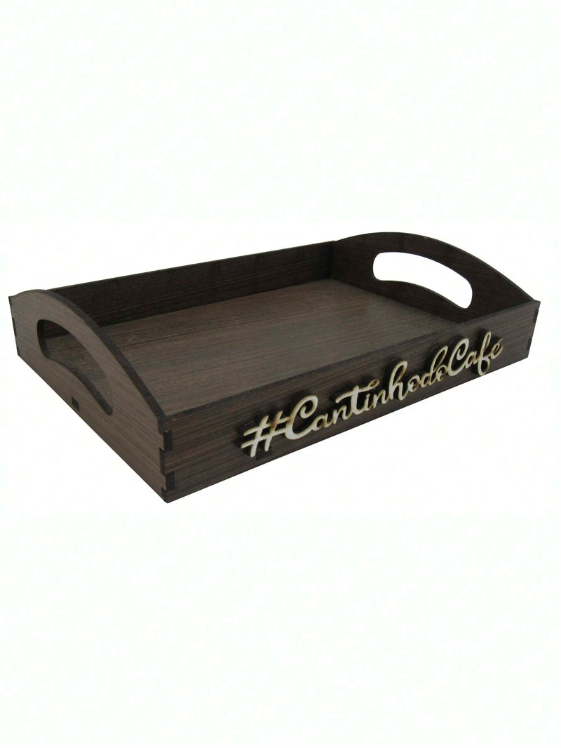 Kit 6 Xícaras Com Bandeja Cantinho do Café MDF