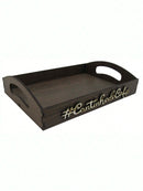 Kit 6 Xícaras Com Bandeja Cantinho do Café MDF