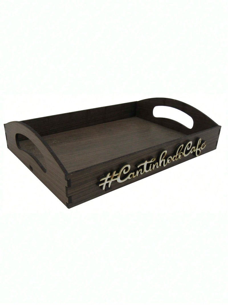 Kit 6 Xícaras Com Bandeja Cantinho do Café MDF