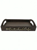 Kit 6 Xícaras Com Bandeja Cantinho do Café MDF