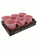 Kit 6 Xícaras Com Bandeja Cantinho do Café MDF