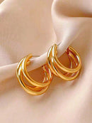 1 par de brincos de argola de aço inoxidável.