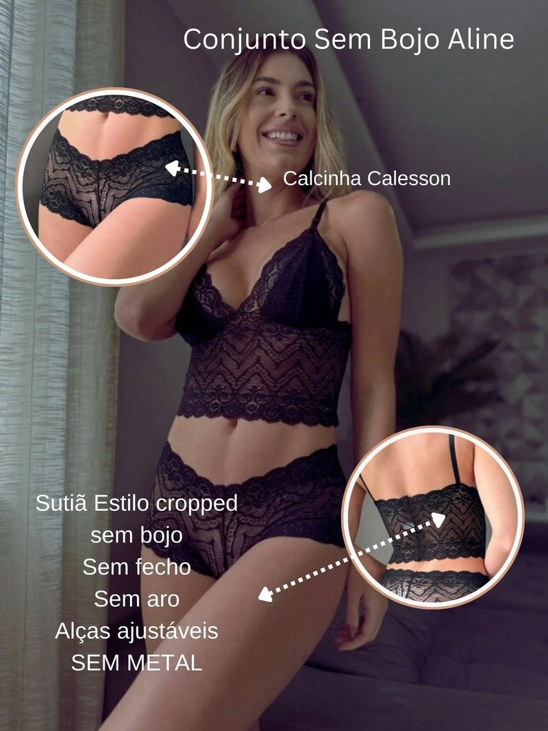 Conjunto Lingerie Sexy Rendado