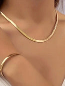 Kit Conjunto Colar e Pulseira Banhada a Ouro 18k a prata 925