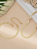 Kit Conjunto Colar e Pulseira Banhada a Ouro 18k a prata 925