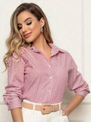 Camisa Social Listrada estilo Clean Girl/Woman
