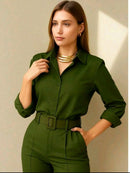 Camisa Social Listrada estilo Clean Girl/Woman