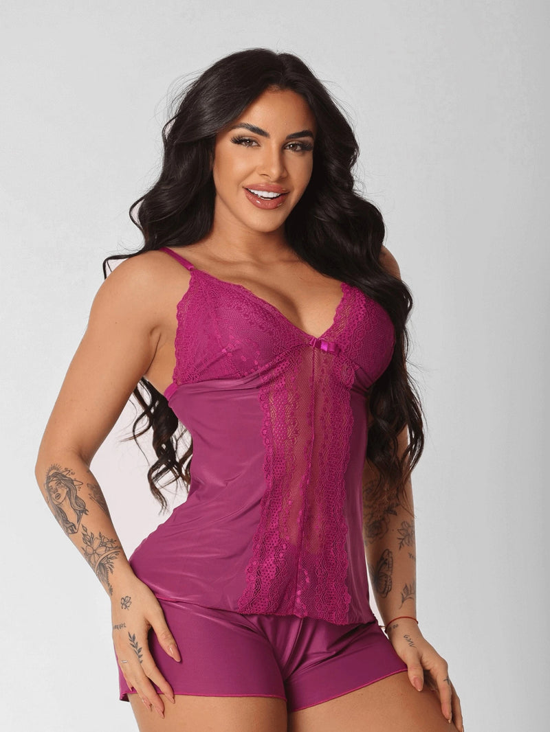 BabyDoll feminino com detalhes em renda