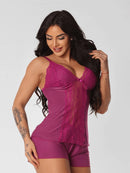 BabyDoll feminino com detalhes em renda