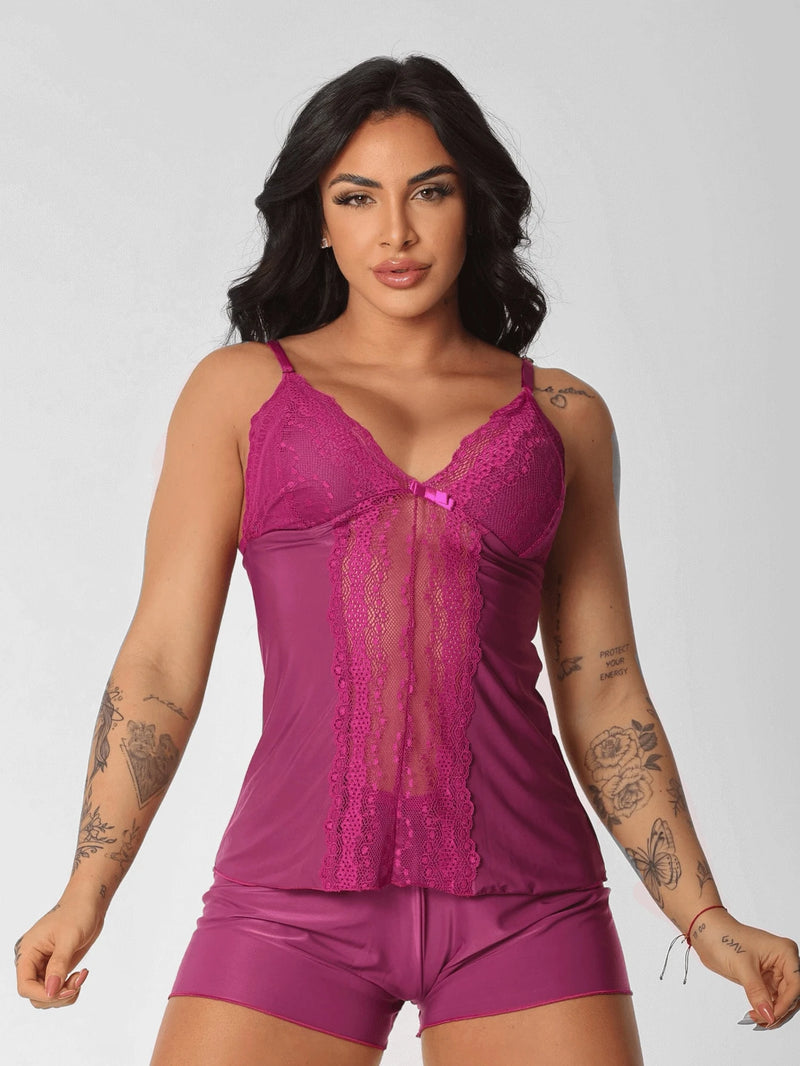 BabyDoll feminino com detalhes em renda
