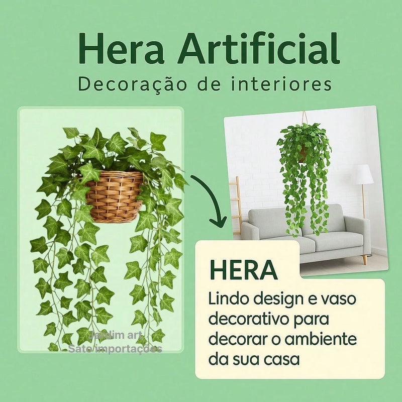 Trepadeira Artificial 2x2M com Vaso