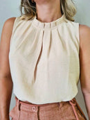 Blusa Social Regata Gola Alta 