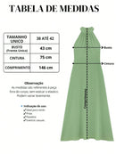 Vestido Longo Gola Alta Costas Nua