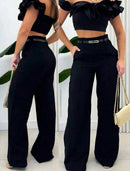 Calça Feminina Alfaiataria Com Cinto.