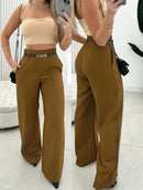 Calça Feminina Alfaiataria Com Cinto.