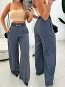 Calça Feminina Alfaiataria Com Cinto.