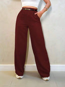 Calça Feminina Alfaiataria Com Cinto.