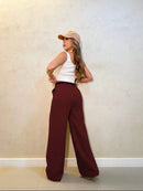 Calça Feminina Alfaiataria Com Cinto.