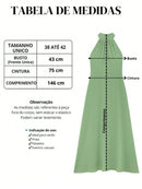 Vestido Longo Gola Alta Costas Nua