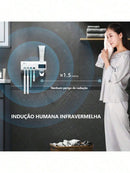 Dispenser Automático de Pasta de Dente Com Suporte Para Escovas de Dente e Esterilizador U Recarregável 