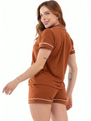 Bravaa Store Pijama Feminino Gola Curto Botão Amamentação Pós Cirúrgico Blogueira 041