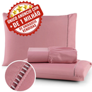 Jogo de Lençol 03 Peças 400 Fios Cama Casal Queen Micropercal Ponto Palito